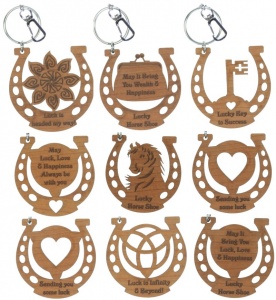 5001B-HS-W : Lucky Horseshoe Keyrings UK (Pack Size 36) Price Breaks Available